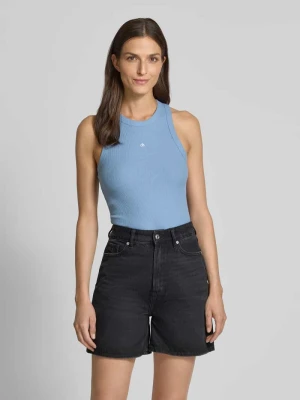 Top z prążkowaniem i wyhaftowanym logo Scotch & Soda