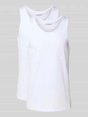 Top z prążkowanym, okrągłym dekoltem w zestawie 2 szt. jack & jones