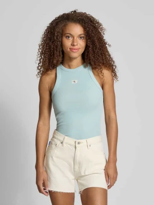 Top z prążkowanymi wykończeniami Calvin Klein Jeans
