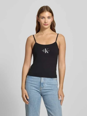 Top z przeszyciami i cienkimi ramiączkami Calvin Klein Jeans