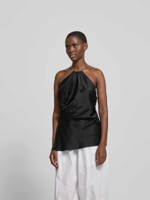 Top z satyny z dodatkiem wiskozy Victoria Beckham Czarny