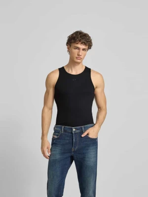 Top z wyhaftowanym logo Diesel Czarny