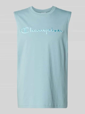Top z wyhaftowanym logo i okrągłym dekoltem Champion