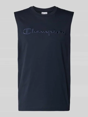 Top z wyhaftowanym logo i okrągłym dekoltem Champion