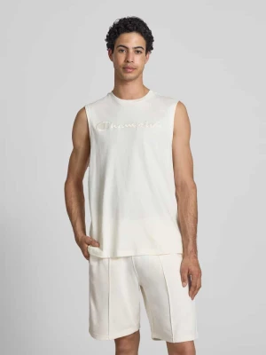 Top z wyhaftowanym logo i okrągłym dekoltem Champion