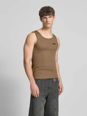 Top z wyhaftowanym logo REVIEW