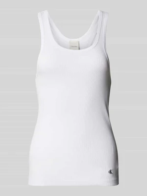 Top z wyhaftowanym logo w zestawie 3 szt. Calvin Klein Biały