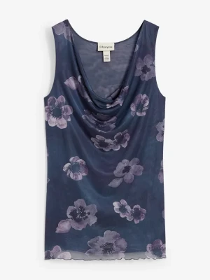 Top ze wzorem w kwiaty BonPrix szary