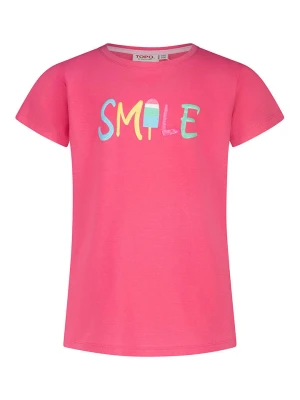 Topo Koszulka "Smile" w kolorze różowym rozmiar: 128/134
