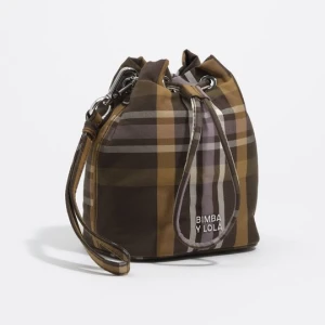 Torba bucket żakard tartan hunter green BIMBA Y LOLA