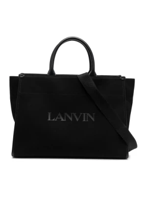 Torba Canvas Shopper z Detalem Skórnym Lanvin