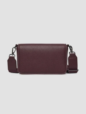 Torba crossbody ze sztucznej skóry z klapką i paskiem na ramię z logo s.Oliver czerwony