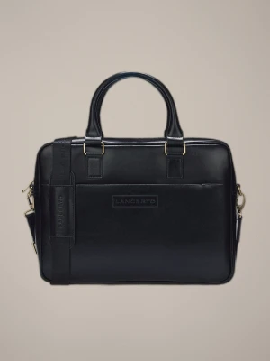 Torba Czarna Skórzana na Laptopa Fraser Lancerto
