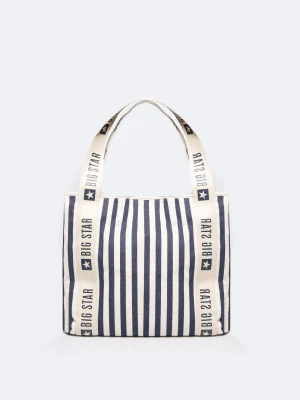 Torba damska z tkaniny w paski granatowa Mavia 403 BIG STAR