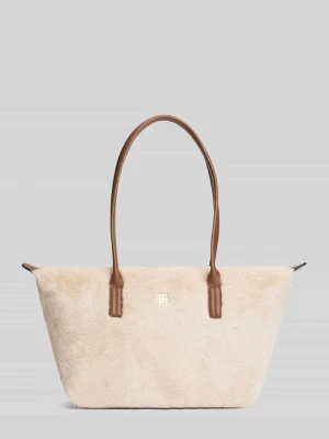 Torba do ręki z detal z logo Tommy Hilfiger Beżowy