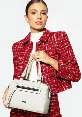 Torba kuferek z ekoskóry groszkowa kremowa Wittchen