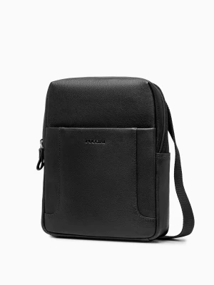 Torba męska duża ze skóry naturalnej czarna Puccini