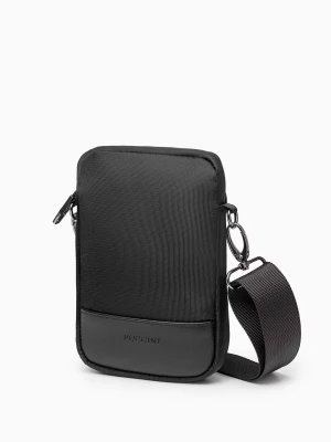 Torba męska materiałowa na regulowanym pasku czarna Puccini