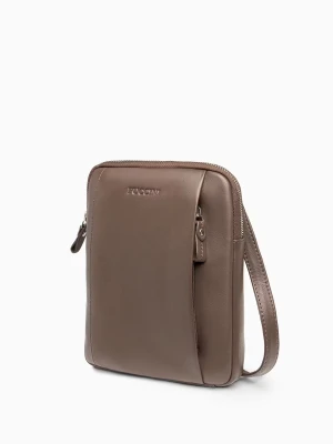 Torba męska skórzana crossbody brązowa Puccini