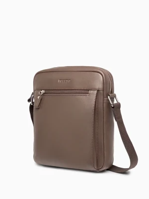 Torba męska skórzana typu listonoszka brązowa Puccini