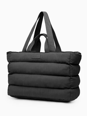 Torba miejska pikowana z kieszenią na laptopa 15,6 cali czarna Puccini