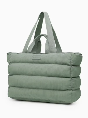 Torba miejska pikowana z kieszenią na laptopa 15,6 cali zielona Puccini