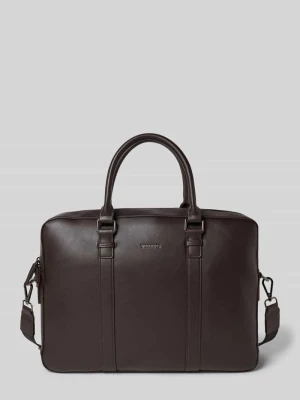 Torba na laptop w materiale skóropodobnym Model 'Horizon' VALENTINO BAGS Ciemnobrązowy