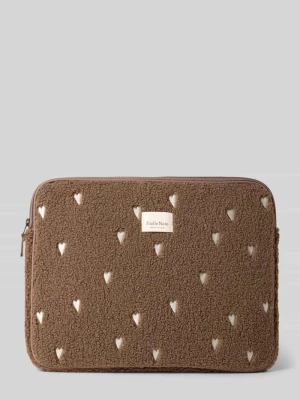 Torba na laptop z futerka z haftami i detalem z logo STUDIO NOOS