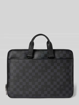 Torba na laptop z nadruk z logo model 'Cort. Piazza Janus' JOOP! Czarny
