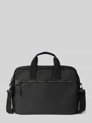 Torba na laptop z nadrukami logo model 'Blanc Delight' Bugatti czarny
