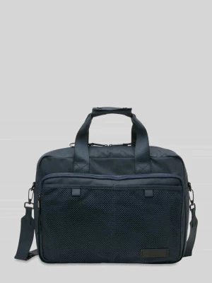 Torba na laptop z naszywką z logo Marc O'Polo Granatowy