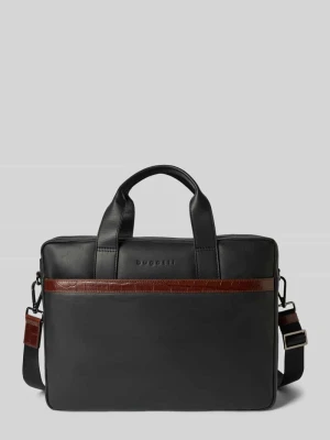 Torba na laptop z naturalnej skóry model 'Corso Deluxe' Bugatti czarny