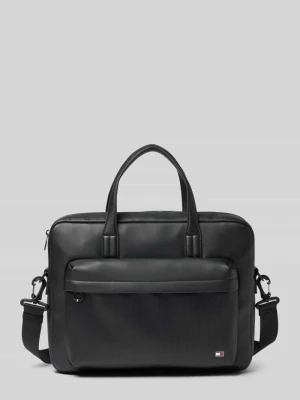 Torba na laptop z odpinanym, regulowanym paskiem na ramię Tommy Hilfiger Czarny