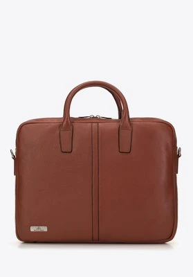 Torba na laptopa 11’’/12’’ skórzana z przeszyciem na środku brązowa Wittchen