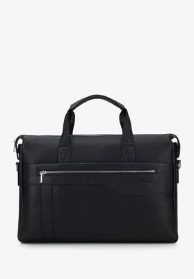Torba na laptopa 13” z ekoskóry z obszytą kieszenią z przodu czarna Wittchen