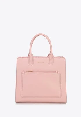 Torba na laptopa 13” z imitacji skóry różowa Wittchen