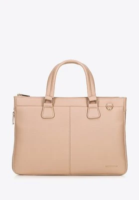Torba na laptopa 14,5” z imitacji skóry beżowa Wittchen