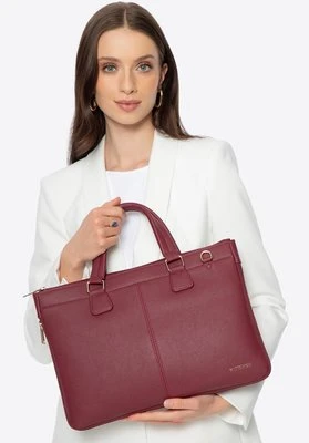 Torba na laptopa 14,5” z imitacji skóry bordowa Wittchen