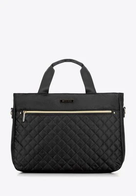 Torba na laptopa 14'' biznesowa z pikowaniem czarna Wittchen