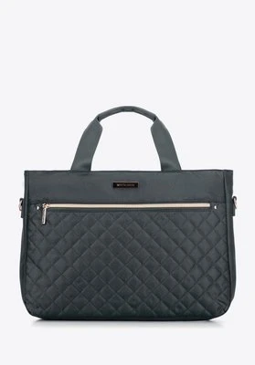 Torba na laptopa 14'' biznesowa z pikowaniem szara Wittchen