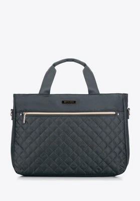 Torba na laptopa 14'' biznesowa z pikowaniem szara Wittchen