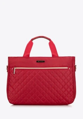 Torba na laptopa 14'' biznesowa z pikowaniem wiśniowa Wittchen