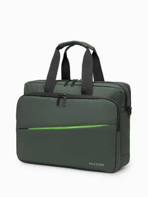 Torba na laptopa 15,6 cali z kieszeniami zielona Puccini