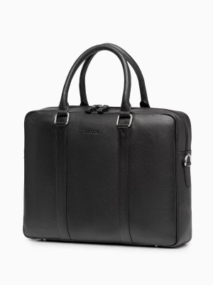 Torba na laptopa 15,6 cali ze skóry naturalnej czarna Puccini