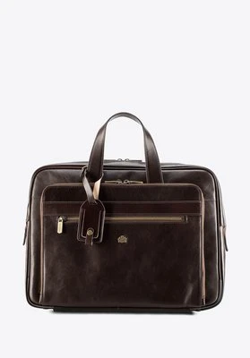 Torba na laptopa 15,6" skórzana z dużą kieszenią Wittchen