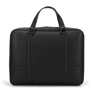 Torba na laptopa 15,6” z ekoskóry o dwóch fakturach dwukomorowa czarna Wittchen