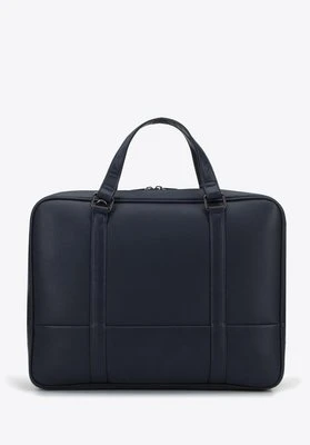 Torba na laptopa 15,6” z ekoskóry o dwóch fakturach dwukomorowa granatowa Wittchen