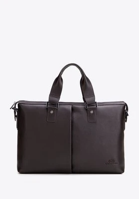 Torba na laptopa 15,6” ze skóry naturalnej groszkowej brązowa Wittchen
