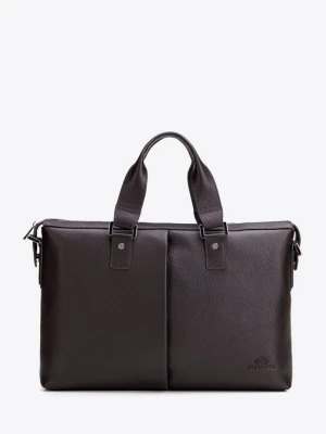 Torba na laptopa 15, 6” ze skóry naturalnej groszkowej brązowa Wittchen