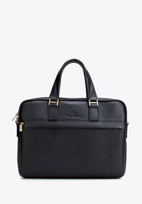 Torba na laptopa 15” ze skóry naturalnej dwukomorowa czarna Wittchen